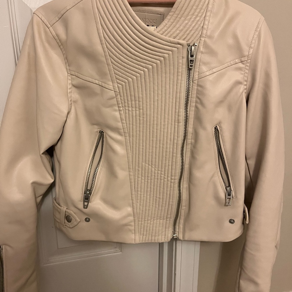 Blank NYC Cream Leather Jacket